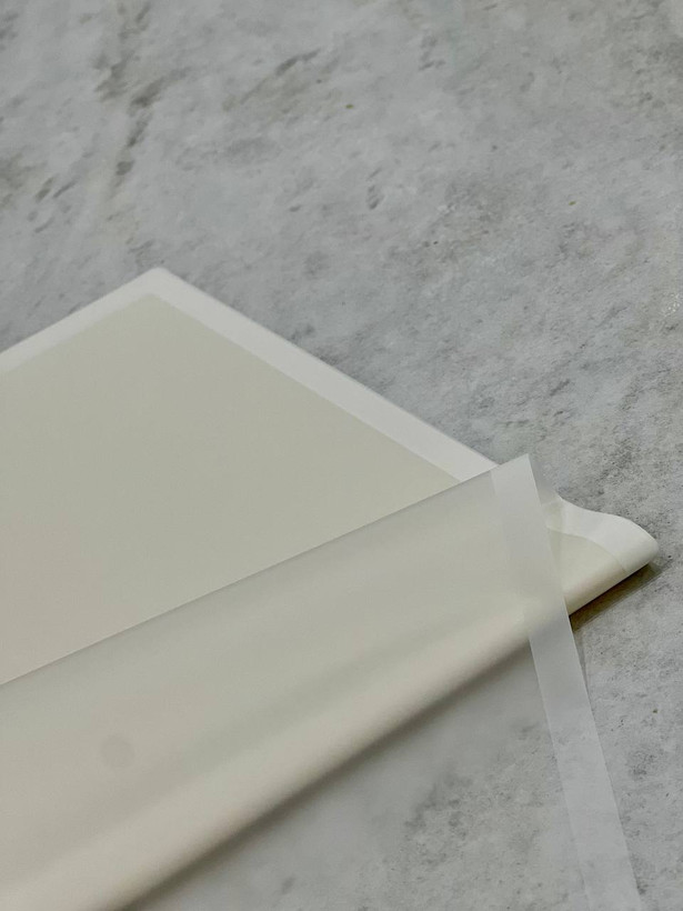 کاغذ ضدآب گل آرایی بسته ۲۰ برگی حاشیه دار شفاف رنگ سفید مدل mb-03